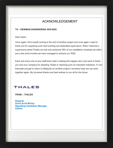 Thales Acknowledgement